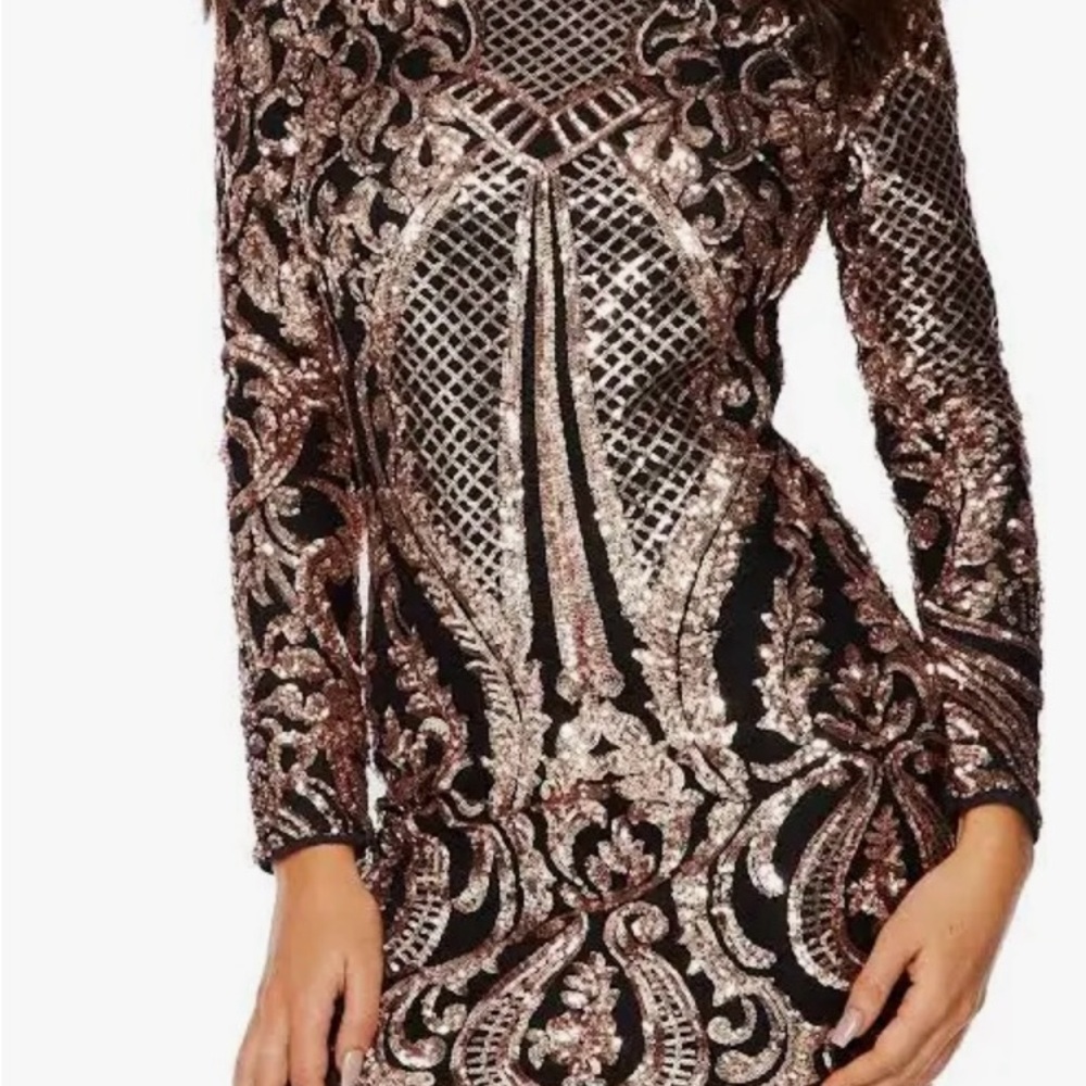 Black and White Mock Neck Sheath Dress for Cocktail